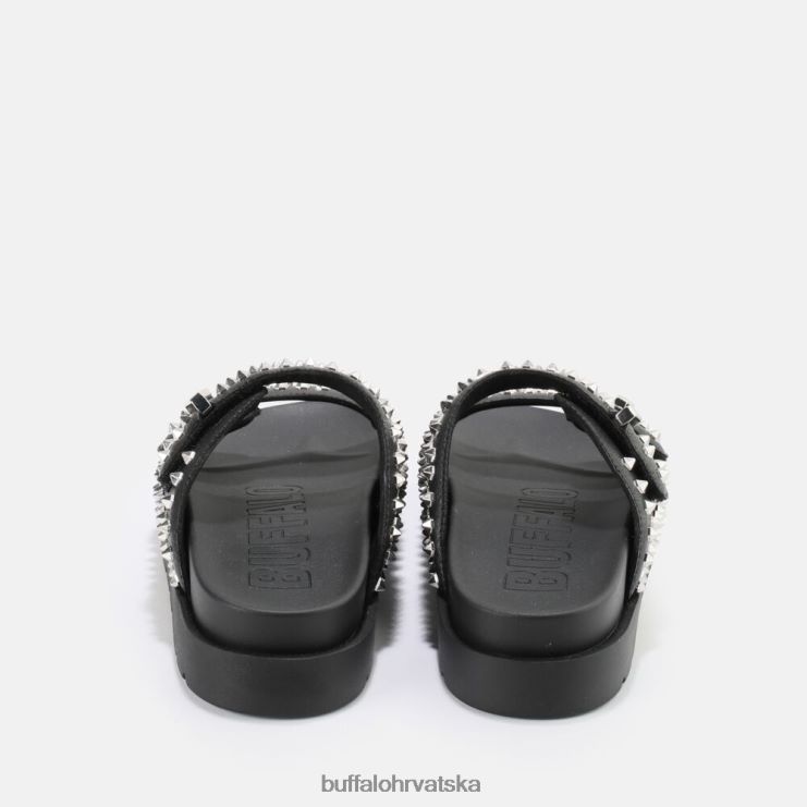 crno Buffalo eve sandale s platformom s klinovima veganske |slajdova TDD6T673
